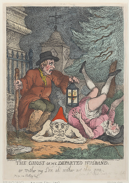 Thomas Rowlandson, The Ghost of My Departed Husband, or Wither my Love ah wither art thou gone