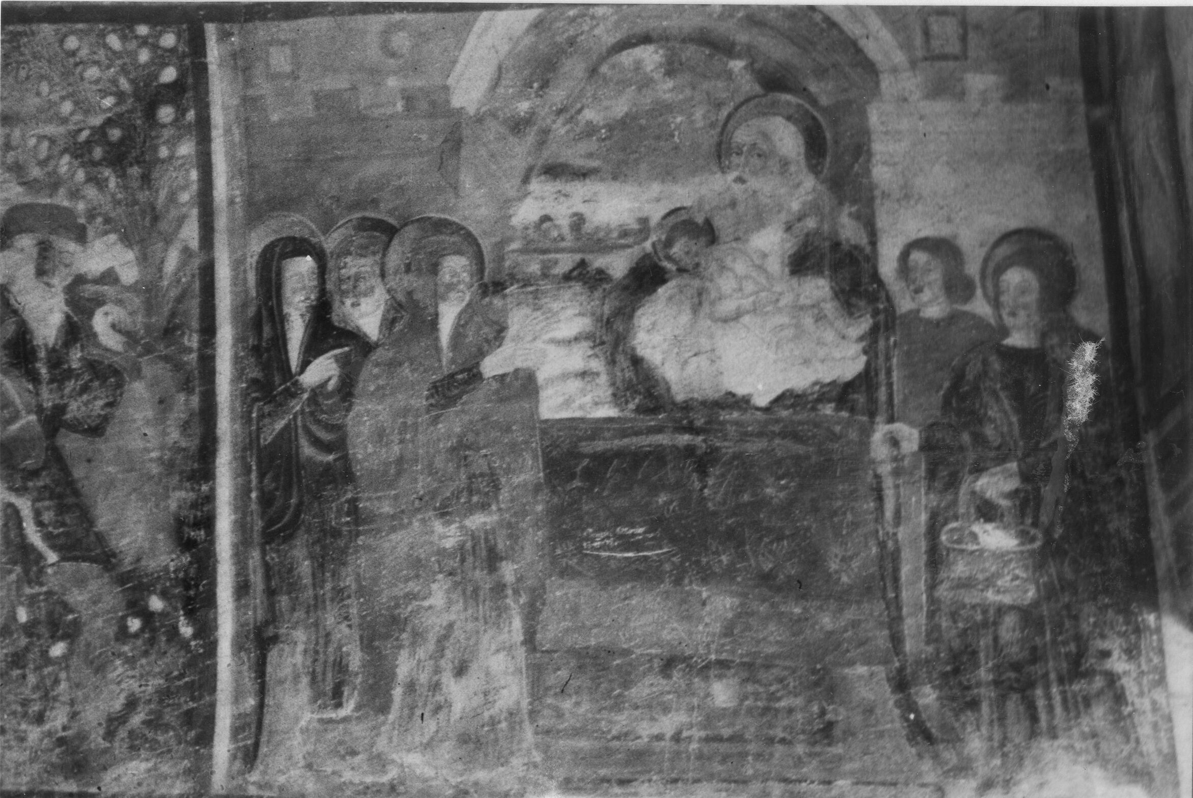 Branko Fučić, Draguć (Cerovlje), kapela sv. Roka, detalj unutrašnjosti: freska Prikazanja u hramu, Antuna iz Padue, iz godine 1529., prijelaz gotike u renesansu, vidljiv je talijanski utjecaj