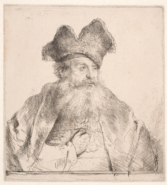 Rembrandt van Rijn, Gammel mand med pelshue