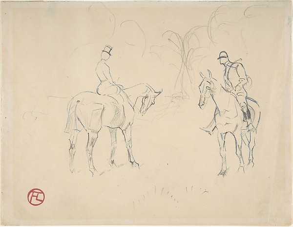 Henri de Toulouse-Lautrec, A Woman and a Man on Horseback