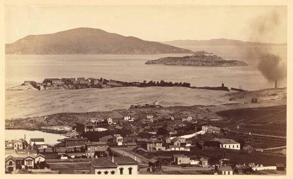 Carleton Watkins, [Alcatraz & Black Pt. from Russian Hill, S.F.]