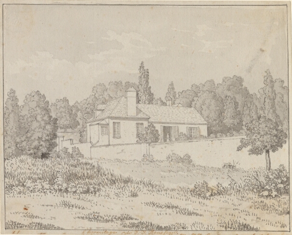 C.W. Eckersberg, Jean Jacques Rousseaus hus i slotsparken i Ermenonville