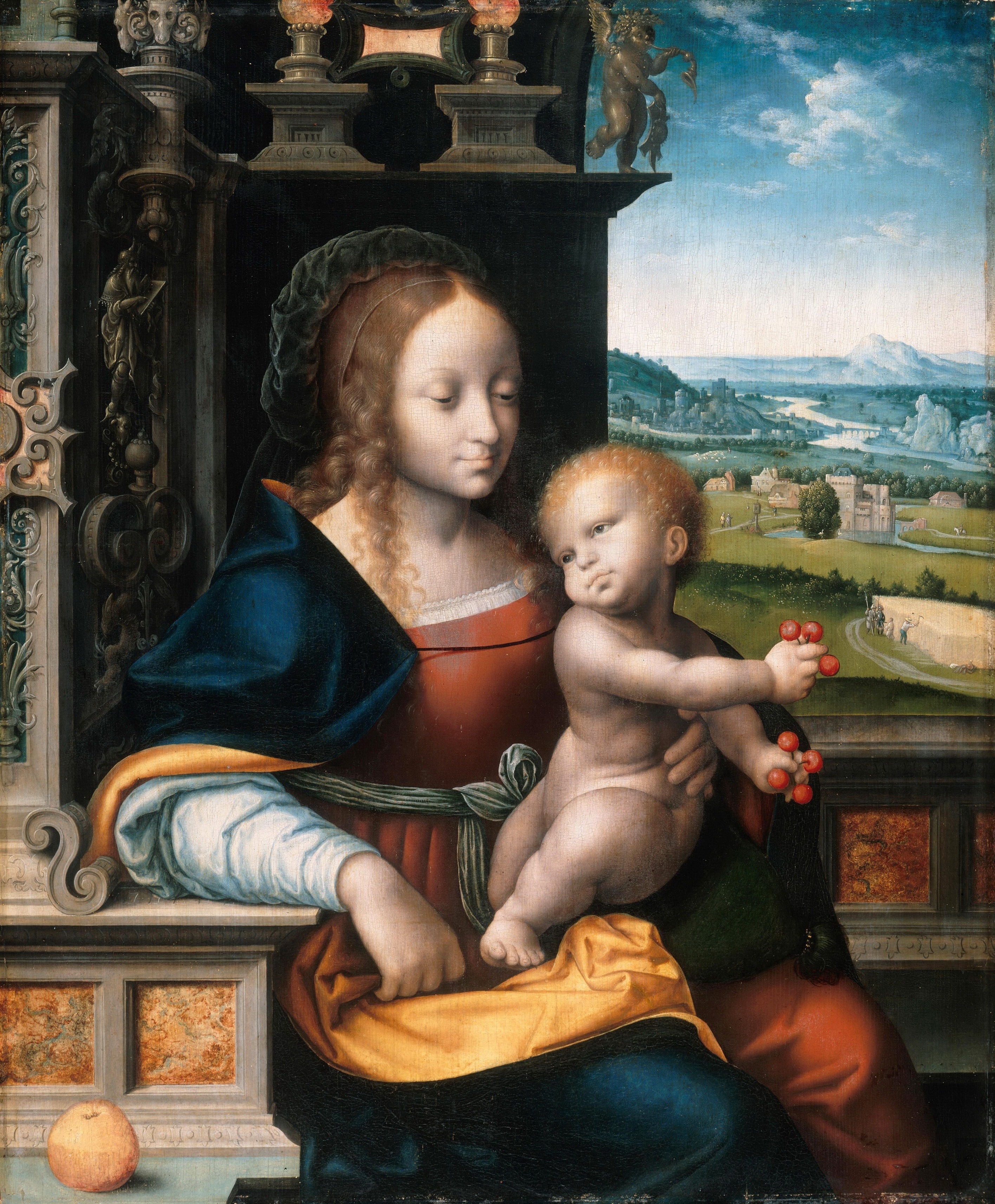 Joos van Cleve, Madonna and Child, Madonna with the cherries