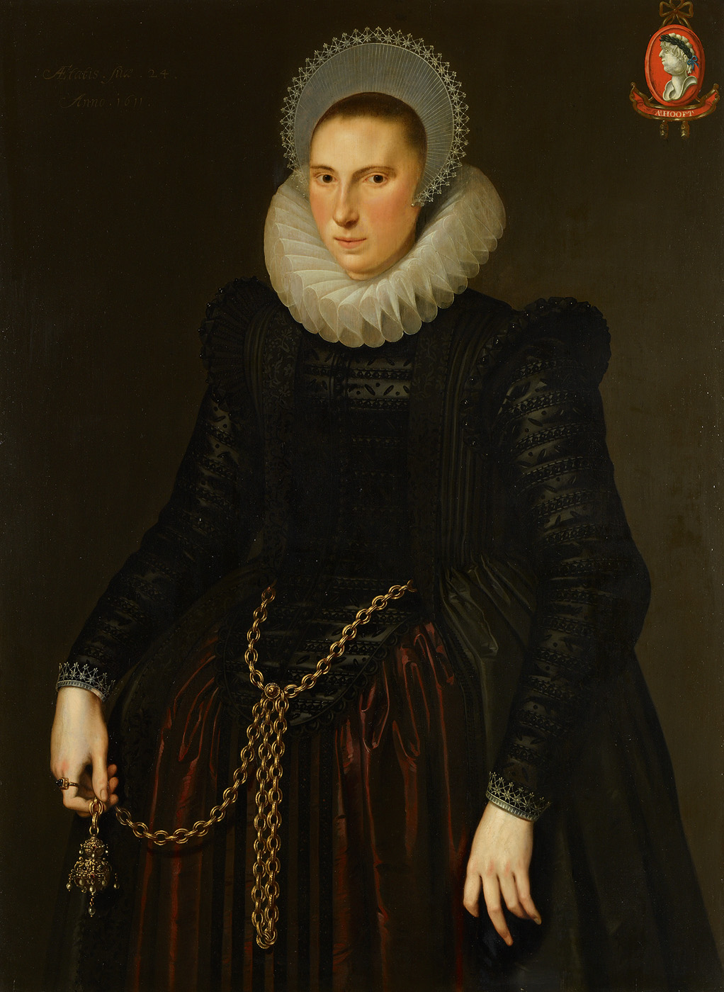 Cornelis van der Voort, Portrait of Aeghje Hooft (1587-1653)