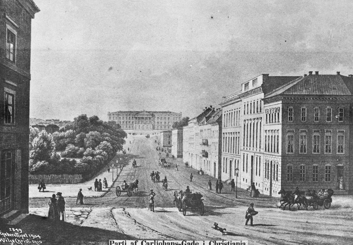 Anders Beer Wilse, Prot: Carl Johans gate i 1840-aarene copi 24/5 1904