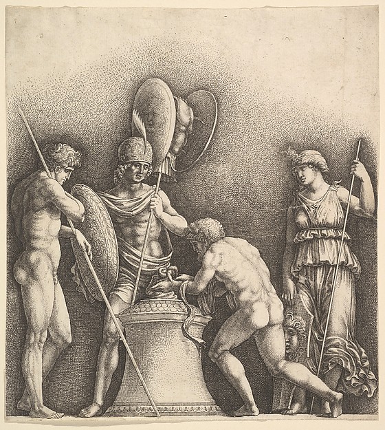 Wenceslaus Hollar, Four classical figures (pagan sacrifice)