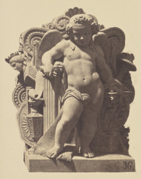 Édouard Baldus, ["La Renaissance", Sculpture by Louis Eugène Bion, Decoration of the Louvre, Paris]