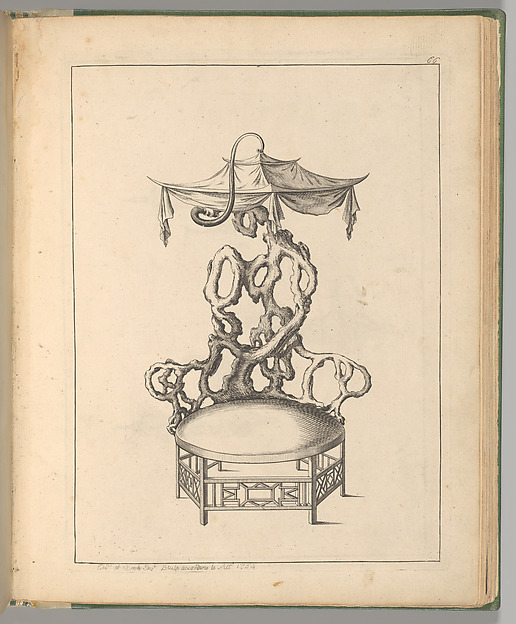 Matthias Darly, Plate 66: Arm Chair, from "A New Book of Chinese Designs"