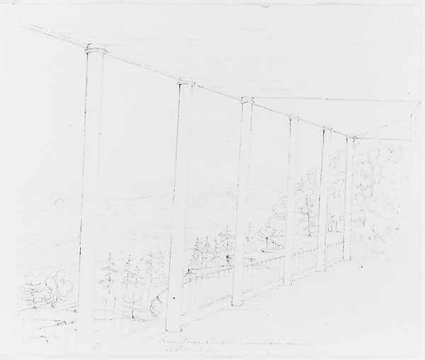 John William Casilear, From Piazza. Catskill Mountain House (from Sketchbook)