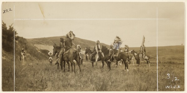 Edward S. Curtis, [Men on Horseback]
