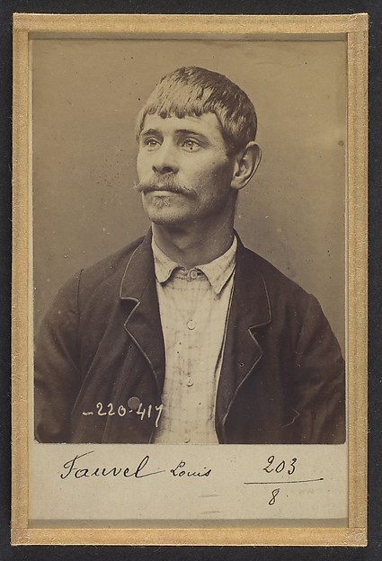 Alphonse Bertillon, Fauvel. Louis. 27 ans, né le 14/4/67 à Écouché (Orne). Tourneur. Anarchiste. 2/7/94.