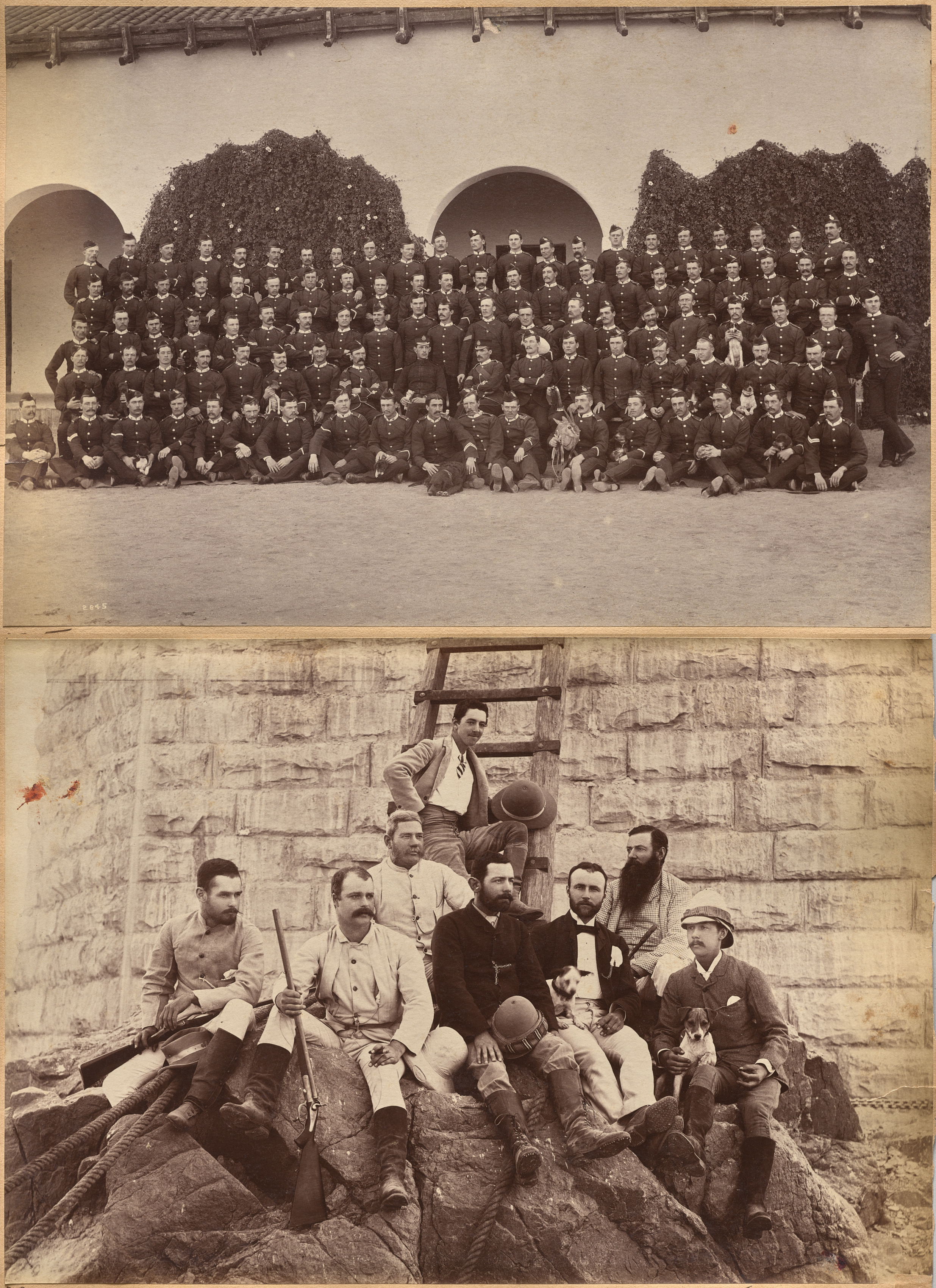 Raja Deen Dayal, B. c/o Devonshire Regiment, Jhansi (recto); Staff of Messrs. Glover & Co., Sindh Bridge (verso)
