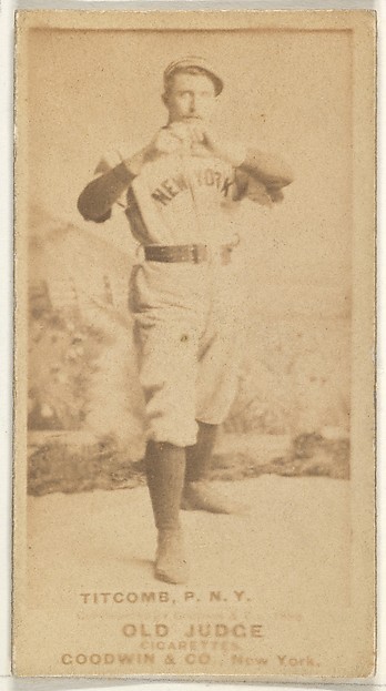 Goodwin & Company, Ledell "Cannonball" Titcomb, Pitcher, New York, from the Old Judge series (N172) for Old Judge Cigarettes