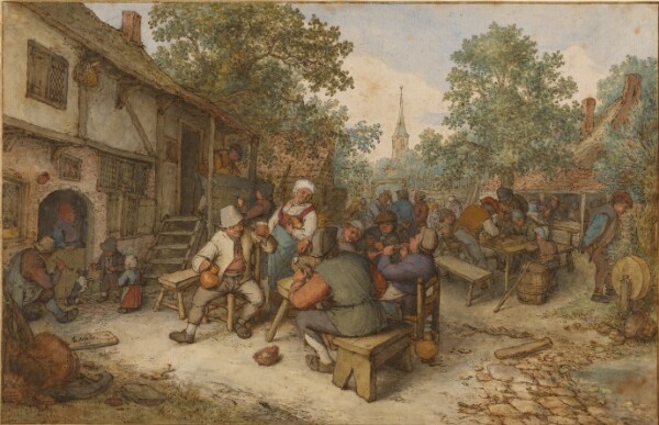 Adriaen van Ostade, Peasant Festival on a Town Street