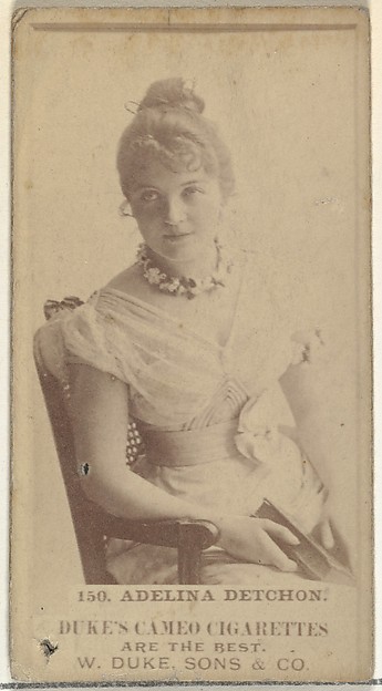 W. Duke, Sons & Co., Card Number 150, Adelina Detchon, from the Actors and Actresses series (N145-5) issued by Duke Sons & Co. to promote Cameo Cigarettes