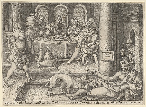 Heinrich Aldegrever, Lazarus at the Rich Man's Gate, from "The Parable of the Rich Man and Lazarus"