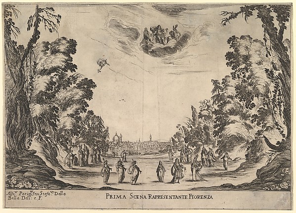 Stefano della Bella, First Scene, in Florence, from "The marriage of the gods" (Le nozze degli Dei)
