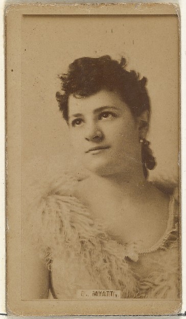 W. Duke, Sons & Co., E. Myatt, from the Actors and Actresses series (N145-8) issued by Duke Sons & Co. to promote Duke Cigarettes