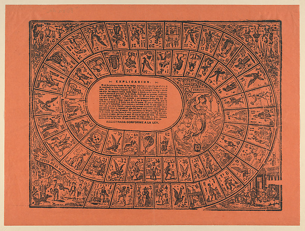 José Guadalupe Posada, Game of the Goose (with the rules printed in the center)