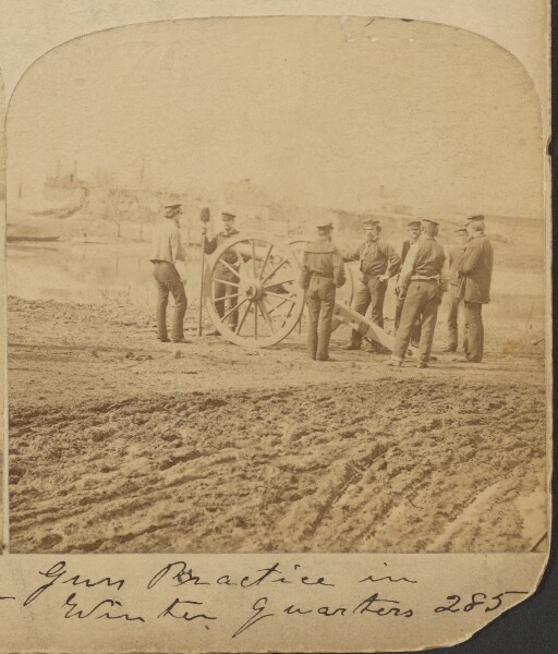 Unknown, [Gun practice in winter quarters]
