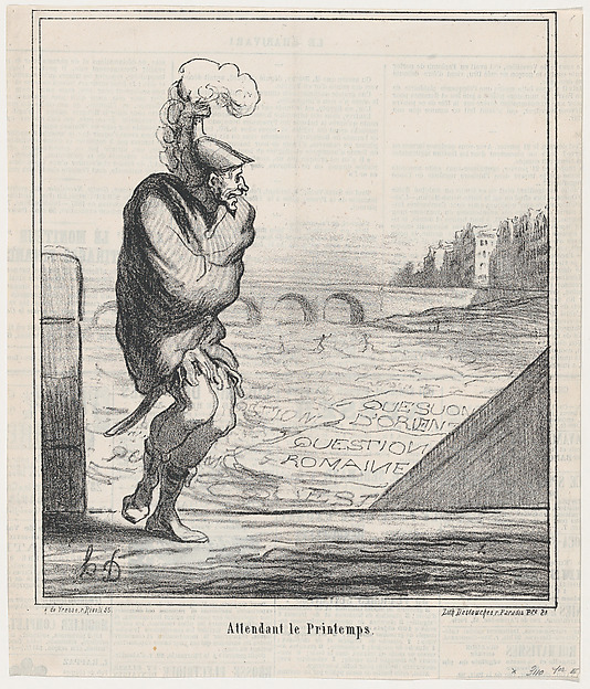 Honoré Daumier, Waiting for spring, from 'News of the day,' published in "Le Charivari"