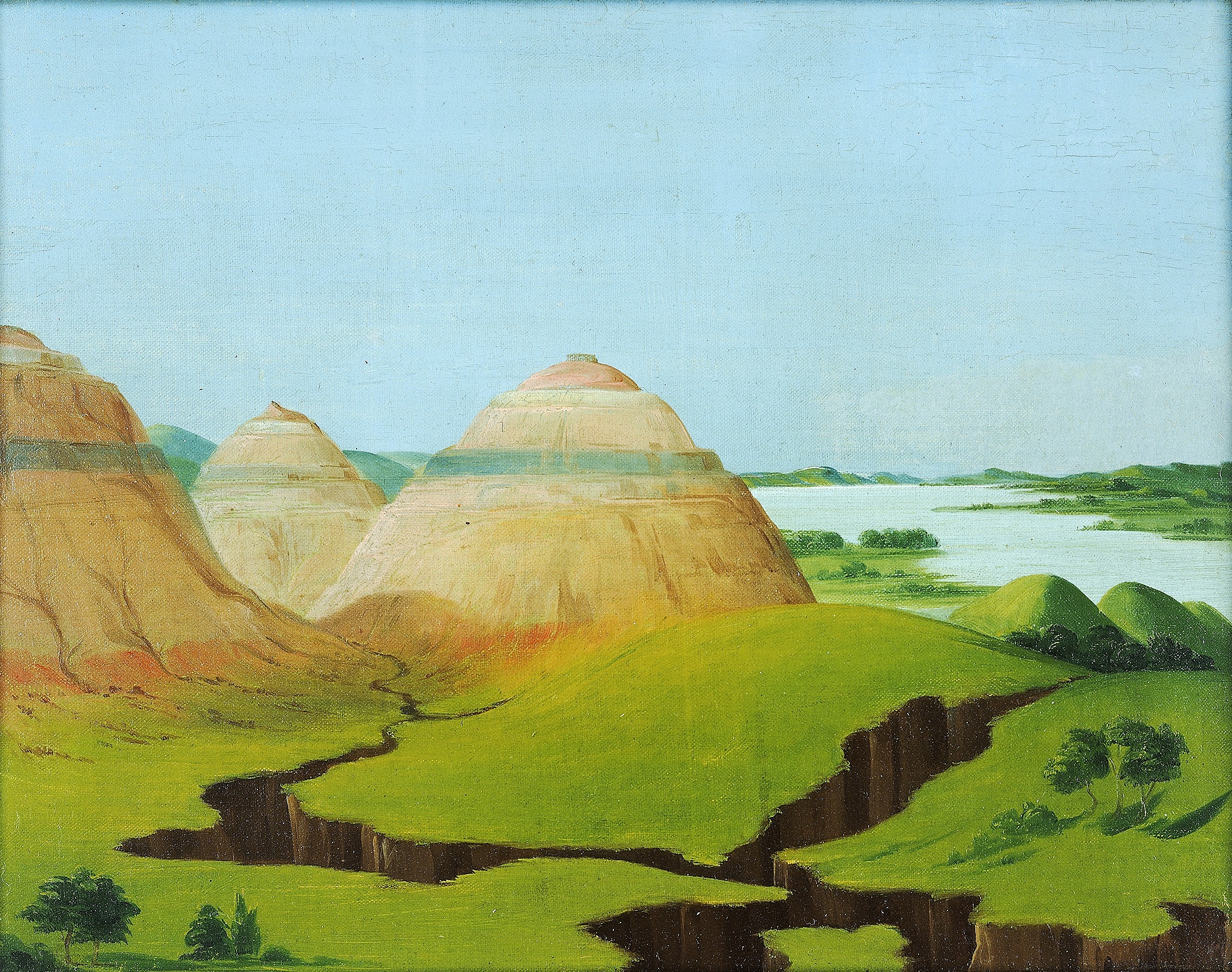 George Catlin, The Three Domes, Clay Bluffs 15 Miles above the Mandan Village