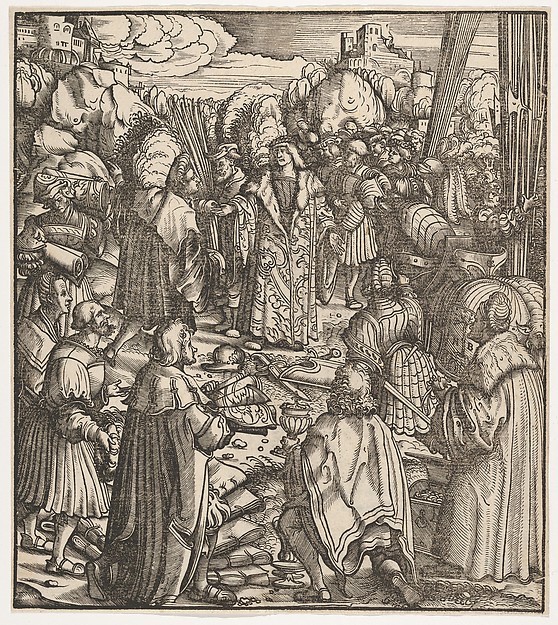 Hans Burgkmair, The Young Prince Standing Between His Secretaries, from "Der Weisskunig"