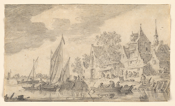 Jan van Goyen, Landing Place by a Town