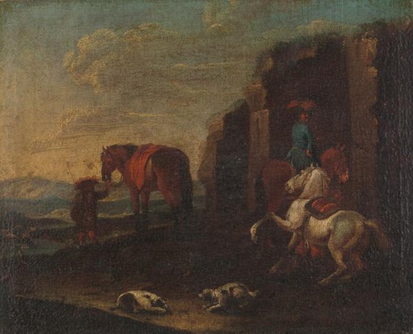 anonymous, Travellers by a Ruin