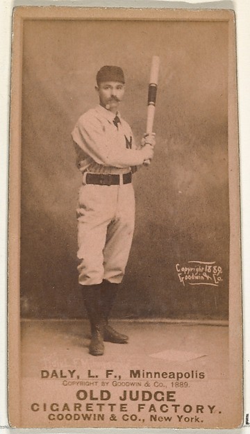 Goodwin & Company, James J. "Sun" Daly, Left Field, Minneapolis, from the Old Judge series (N172) for Old Judge Cigarettes