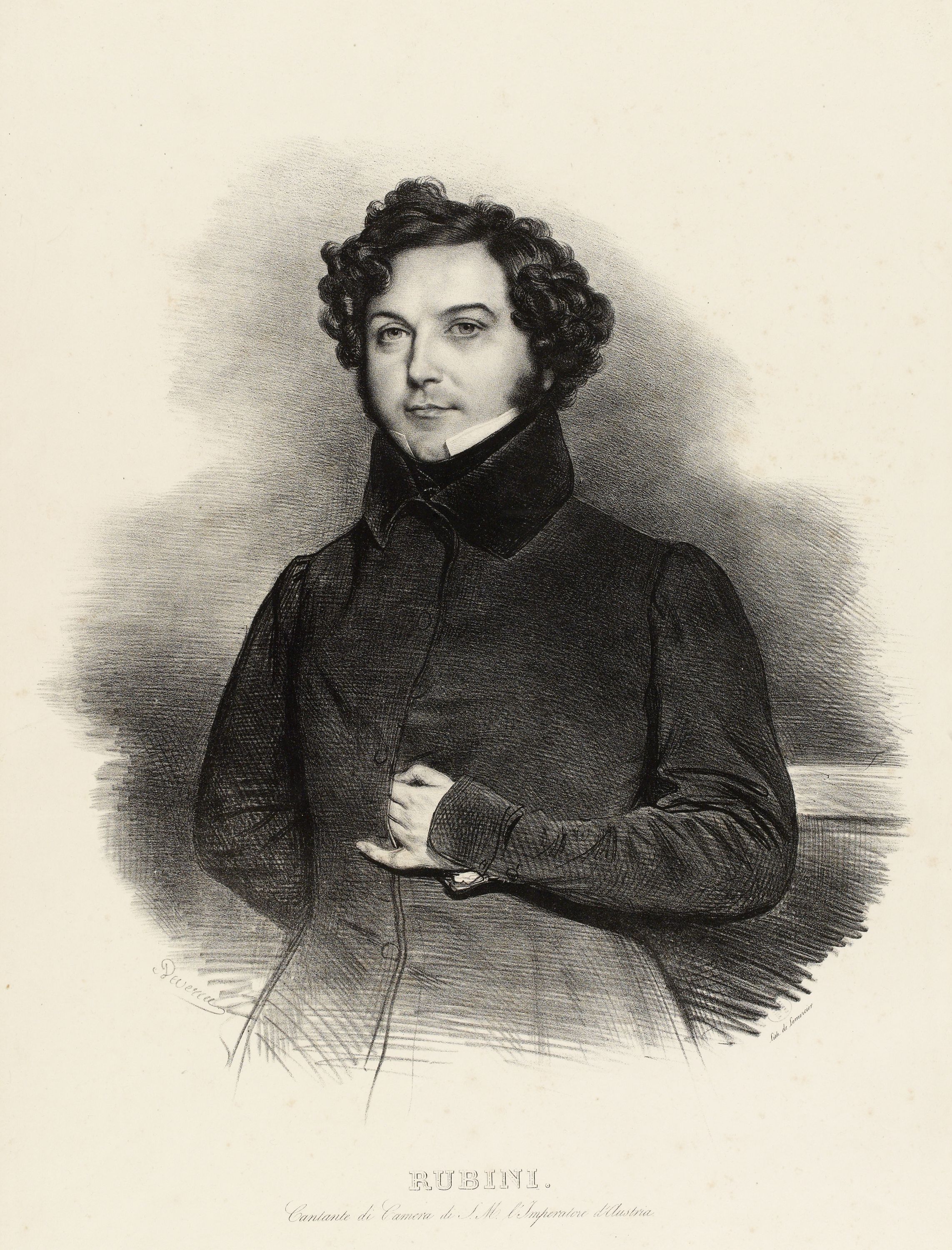 Achille Devéria, Portrait de Giovanni Battista Rubini (1794-1854), ténor