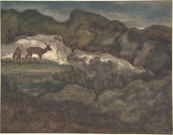 Antoine-Louis Barye, Izards in the Glaciers (Pyrenean Chamois)
