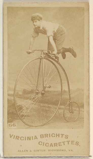 Allen & Ginter, Card 66, from the Girl Cyclists series (N49) for Virginia Brights Cigarettes