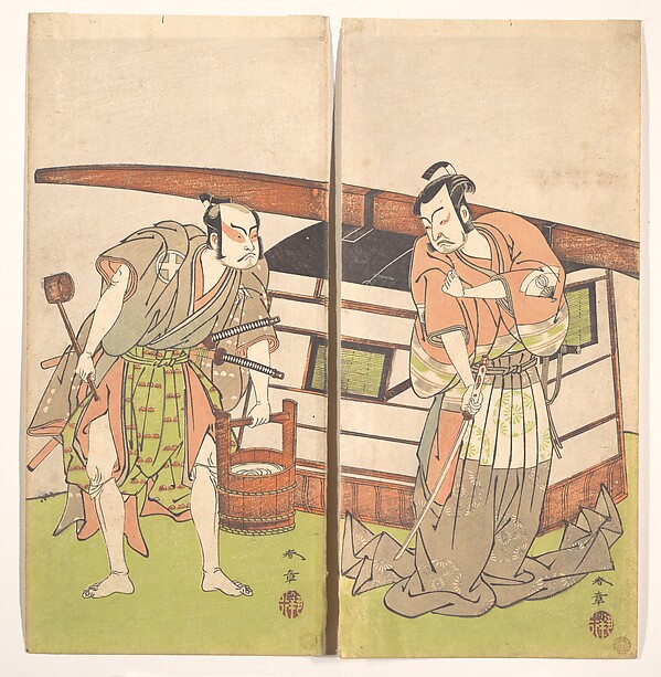 Katsukawa Shunshō　勝川春章, The Actor Otani Hiroji III and the Actor Onoe Kikugoro I