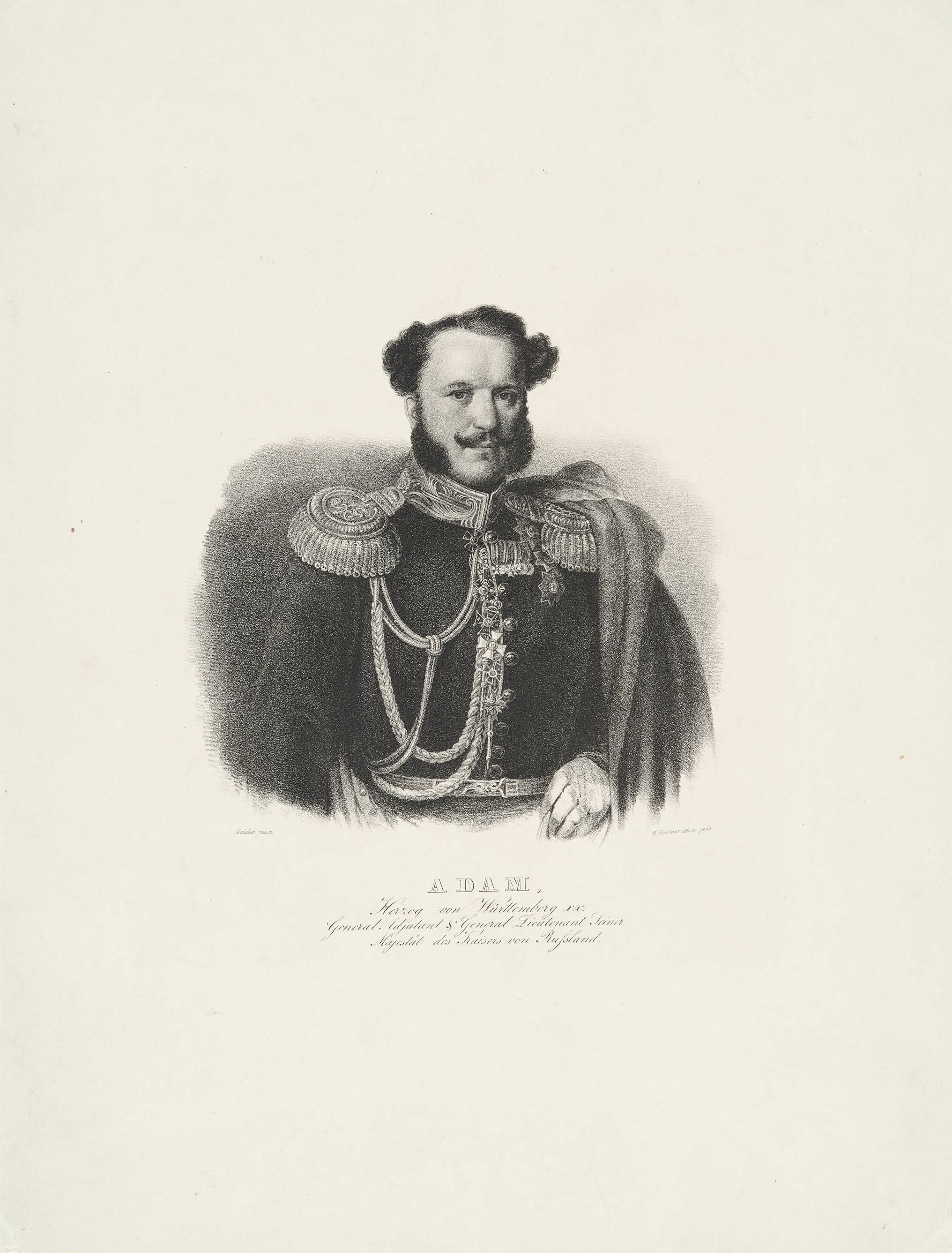 Gottfried Küstner, Bildnis Prinz Adam von Württemberg