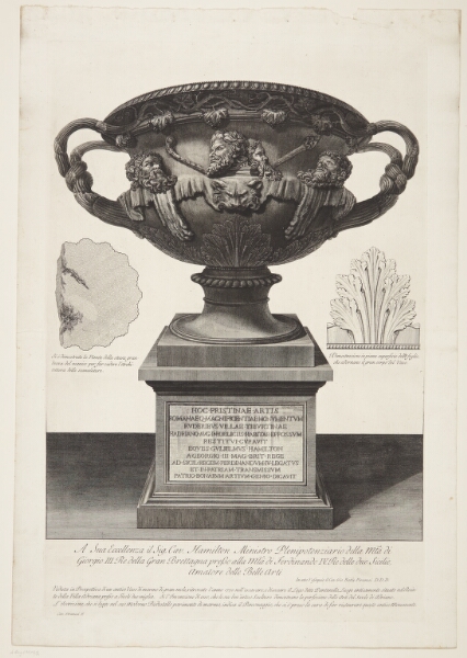 Giovanni Battista Piranesi, Den såkaldte Warwick-vase, fundet 1770 i Hadrians Villa, Tivoli
