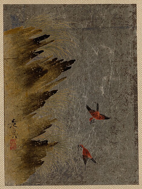 Shibata Zeshin, Birds and Jutting Rocks