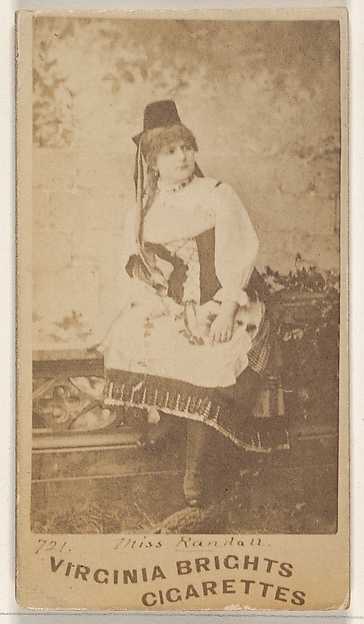 Allen & Ginter, Card 721, Miss Randall, from the Actors and Actresses series (N45, Type 1) for Virginia Brights Cigarettes