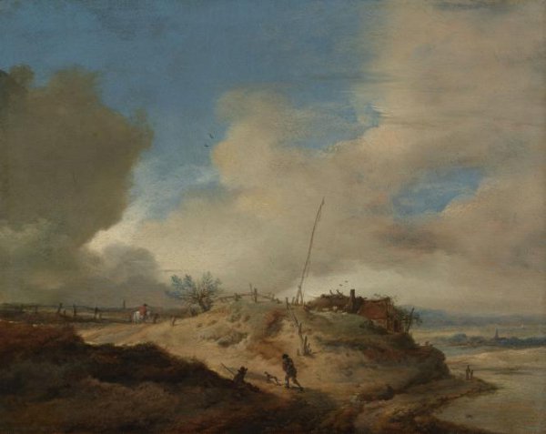 Philips Wouwerman, Dune Landscape with a Signal Post