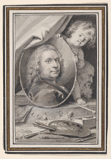 Jacob de Wit, Self-portrait within a Decorative Allegorical Surround