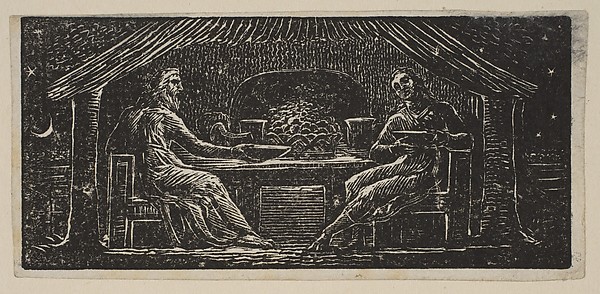 William Blake, Thenot and Colinet Eat Their Evening Meal, from Thornton's "Pastorals of Virgil"