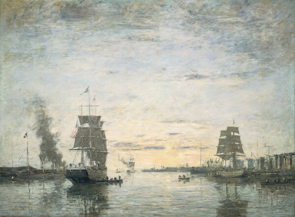 Eugène Boudin, Entrance to the Harbor, Le Havre