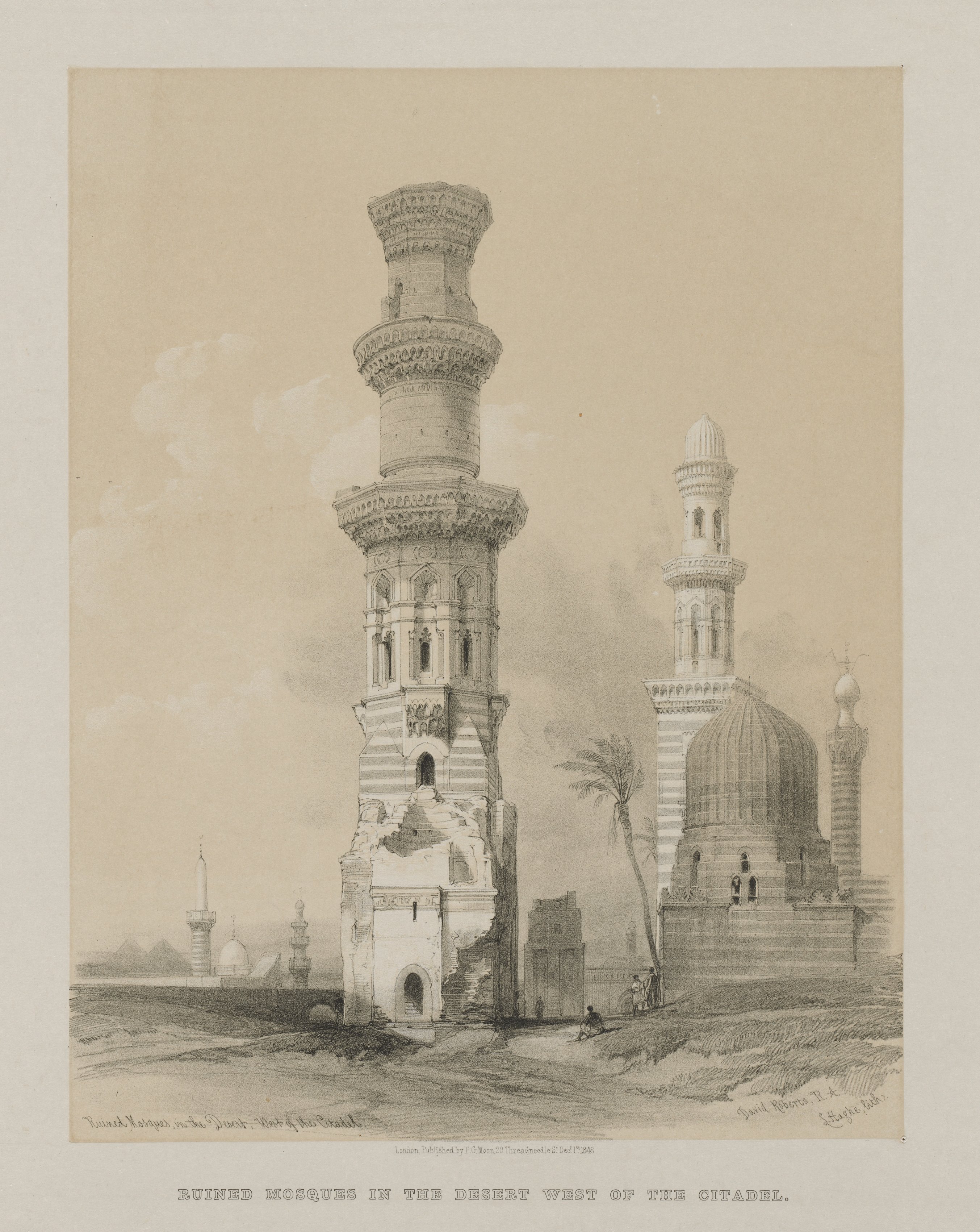 Louis Haghe, Egypt and Nubia, Volume III: Ruined Mosques in the Desert, West of the Citadel