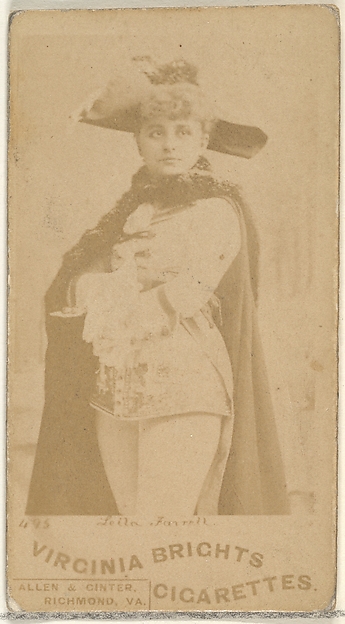 Allen & Ginter, Card 495, Leila Farrell, from the Actors and Actresses series (N45, Type 1) for Virginia Brights Cigarettes