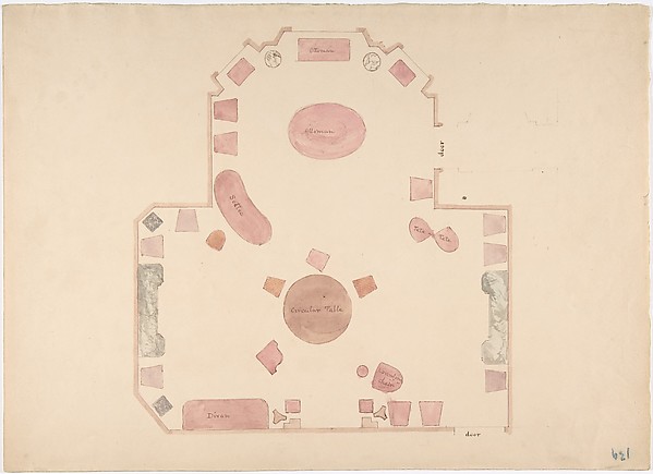 Anonymous, British, 19th century, Plan of a Room
