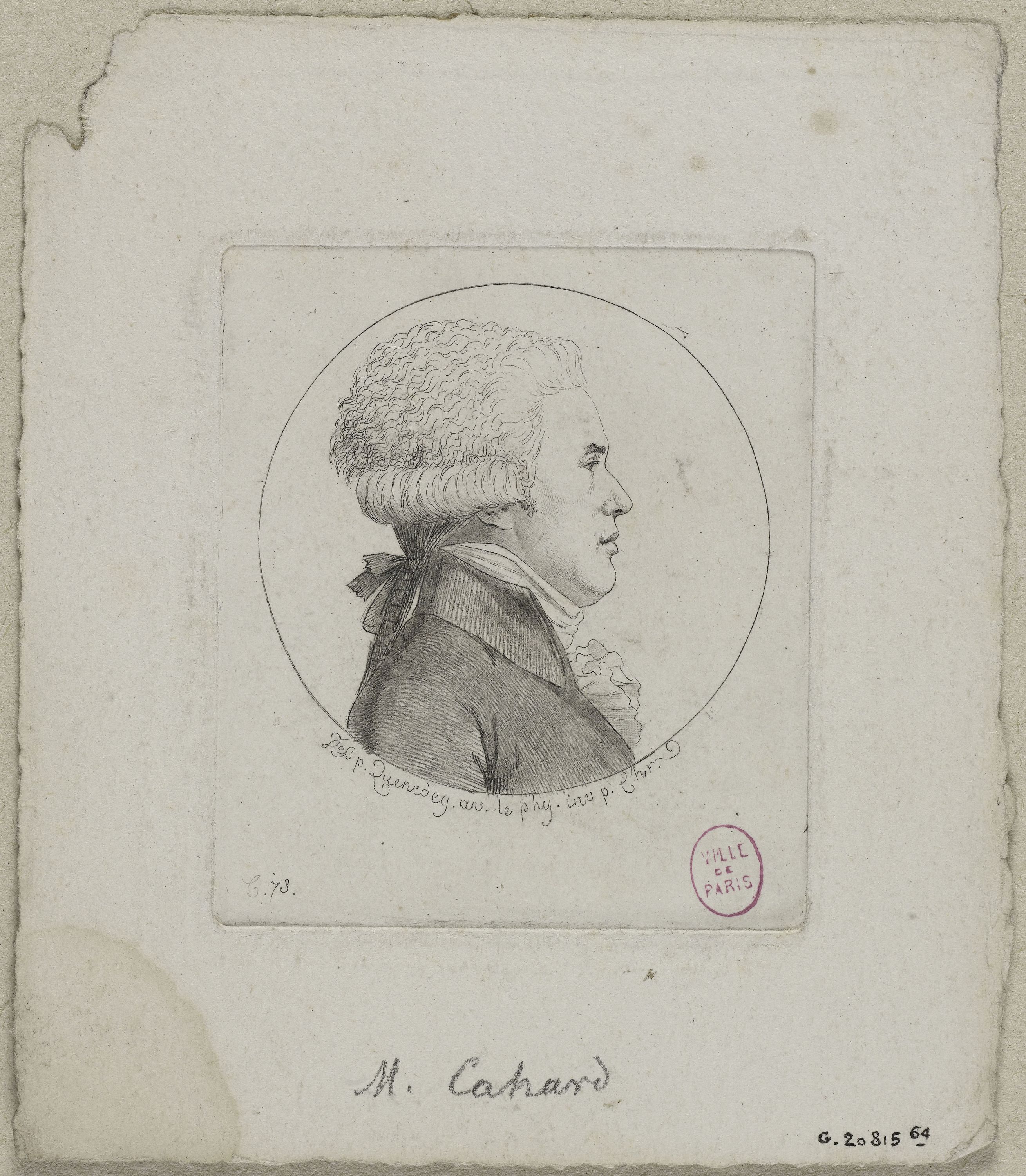 Edmé Quenedey, Portrait de Monsieur Cahard