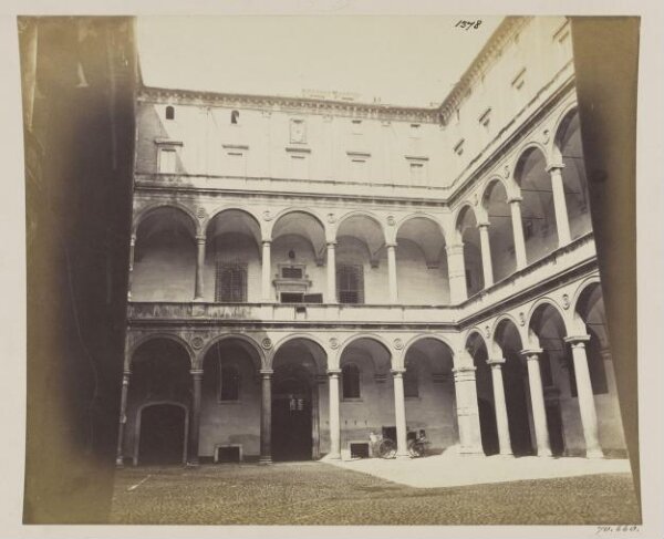 Parker, John Henry, Medieval Palace, the Cancelleria - Interior of the Court, with the double Arcade by Bramante, A.D. 1495