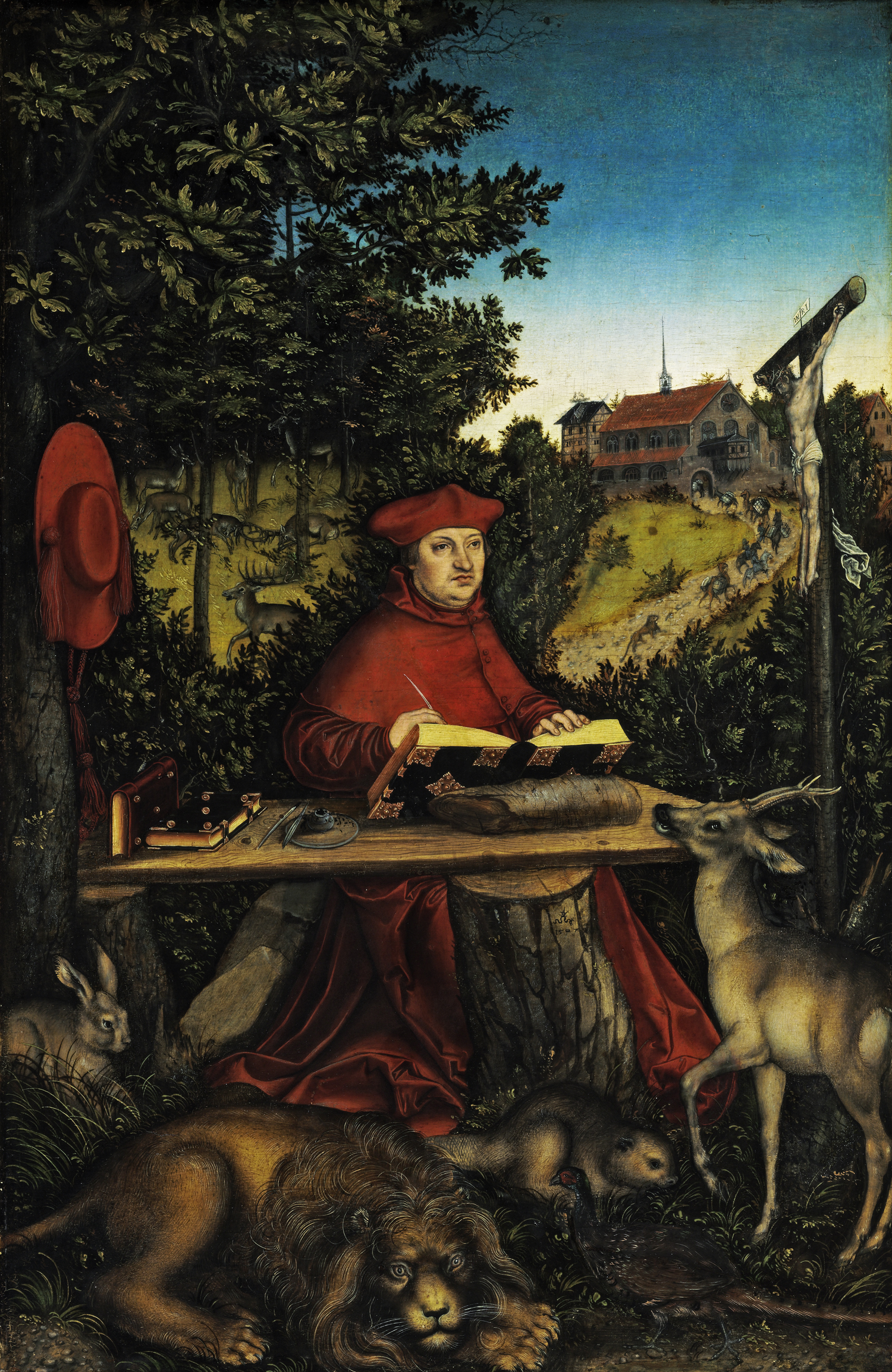 Lucas Cranach the Elder, Cardinal Albrecht of Brandenburg (1490-1545) as Saint Jerome