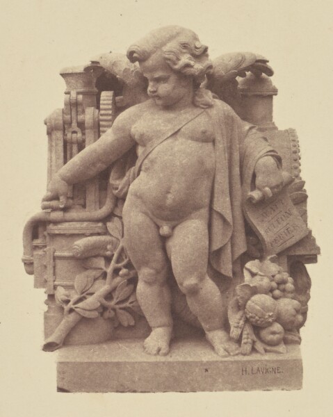 Édouard Baldus, ["La Vapeur", Sculpture by Hubert Lavigne, Decoration of the Louvre, Paris]