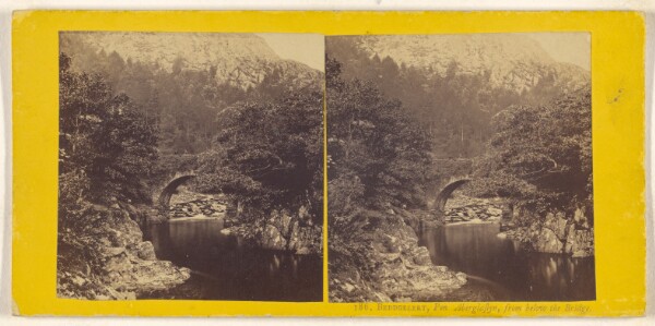 Unknown, Beddgelert, Pon Aberglaflyn, from below the Bridge.